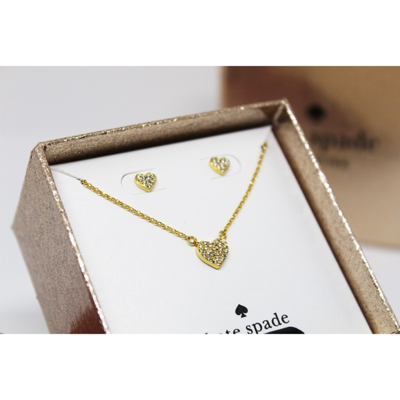 NWT Kate Spade dainty hearts earrings and necklace boxed set - Picture 2 of 4
